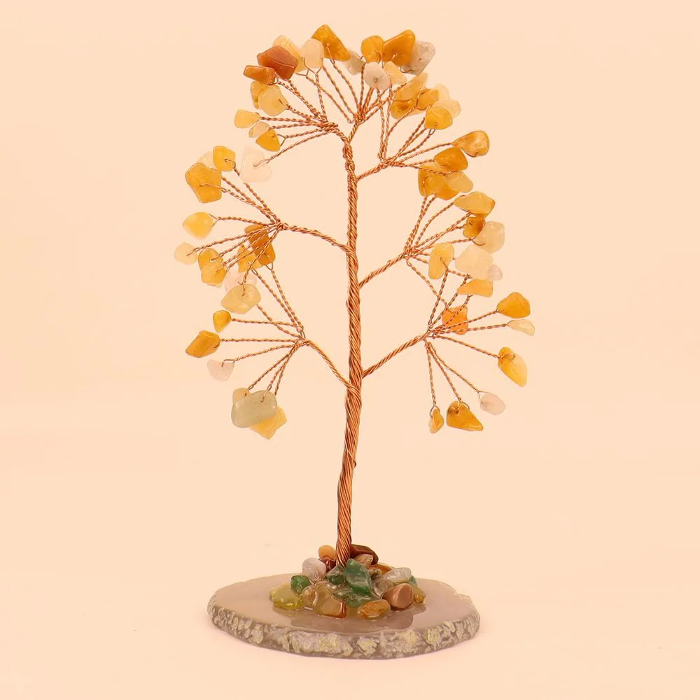 Purple Pink Citrine Gravel Money Tree Hand-Woven Agate Piece Base Home Desktop Crystal Tree Ornaments H10 display picture 12