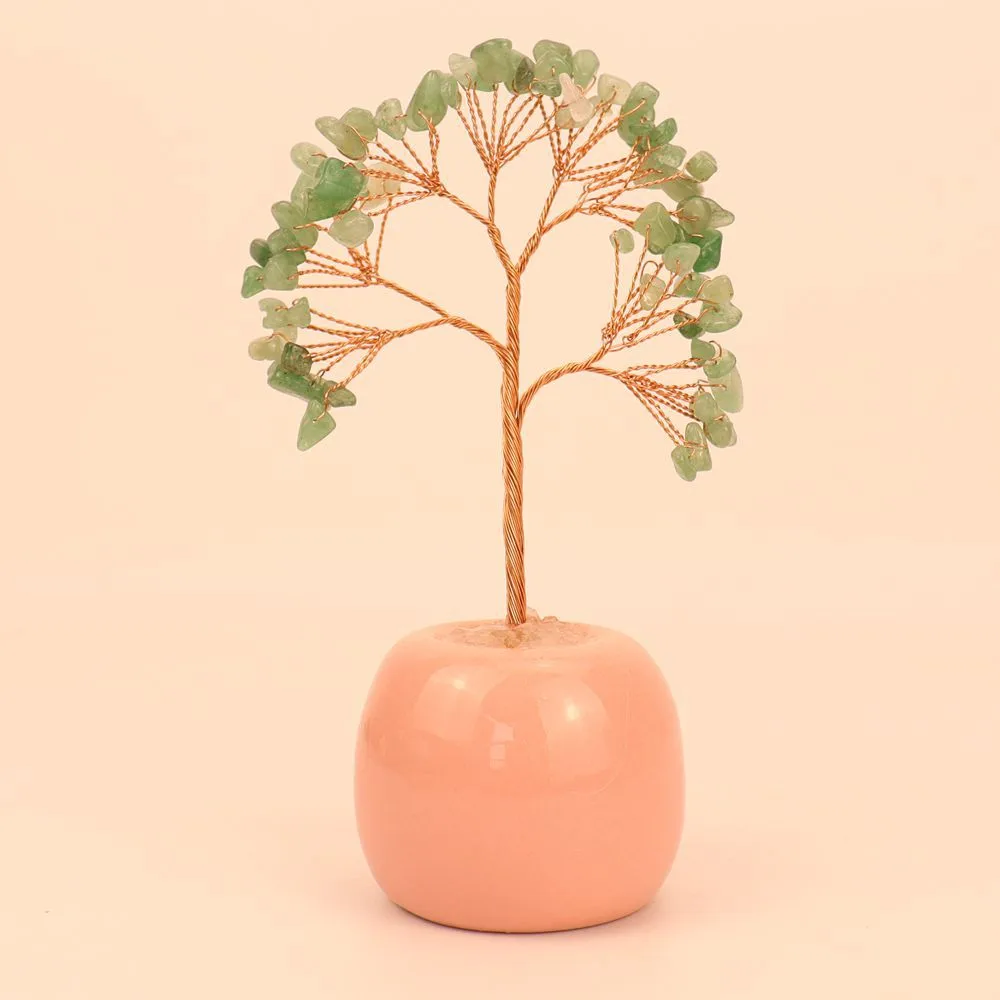 Natural Colorful Gravel Crystal Tree Ornaments Ceramic Apple Base Office Desk Amethyst Money Tree H15 display picture 11