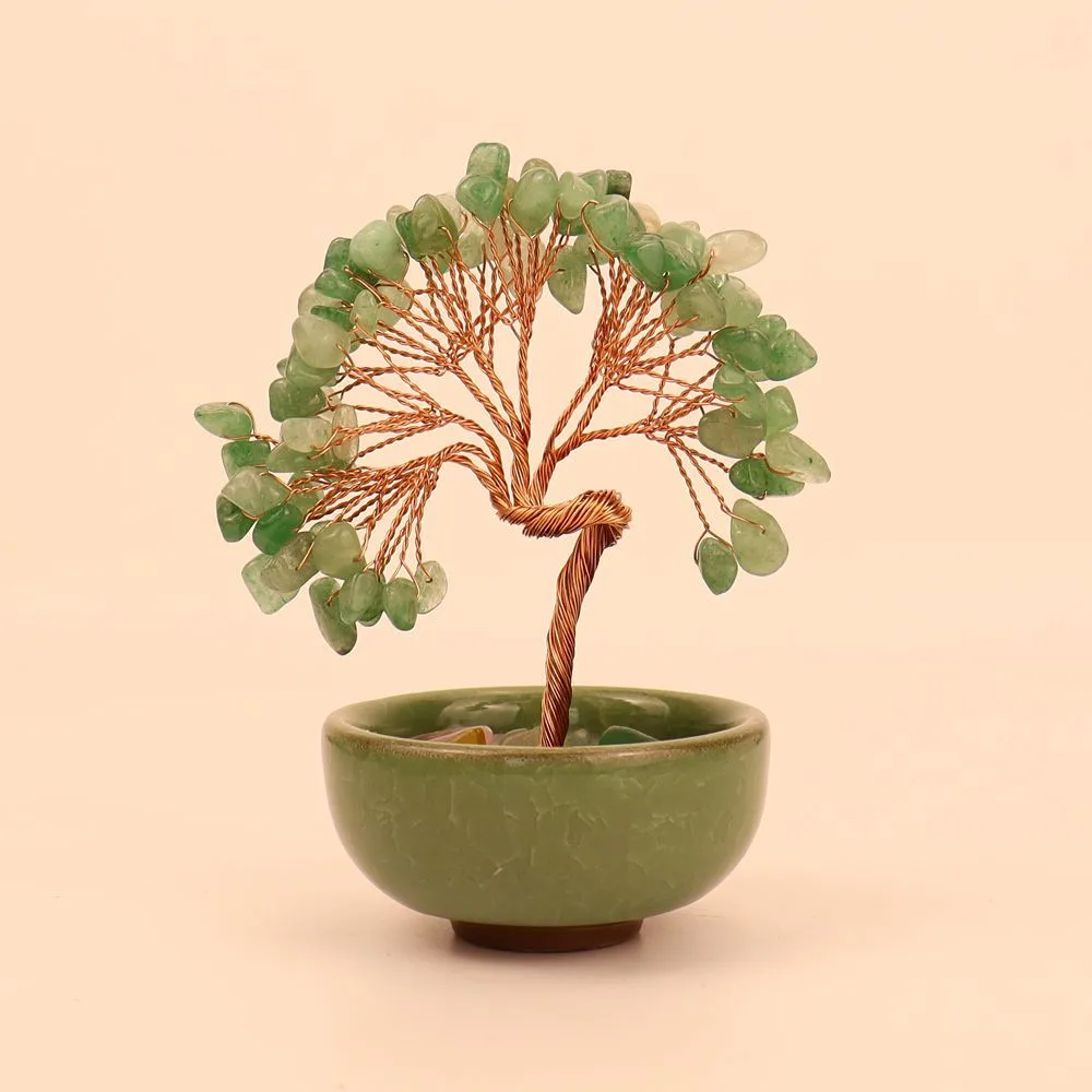 Natural Citrine Fortune Tree Tea Cup Treasure Bowl Crystal Money Tree Desktop Decoration Crystal Tree Ornament H14 display picture 13
