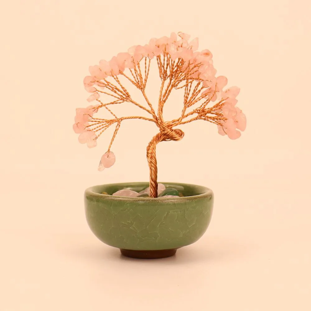 Natural Citrine Fortune Tree Tea Cup Treasure Bowl Crystal Money Tree Desktop Decoration Crystal Tree Ornament H14 display picture 15