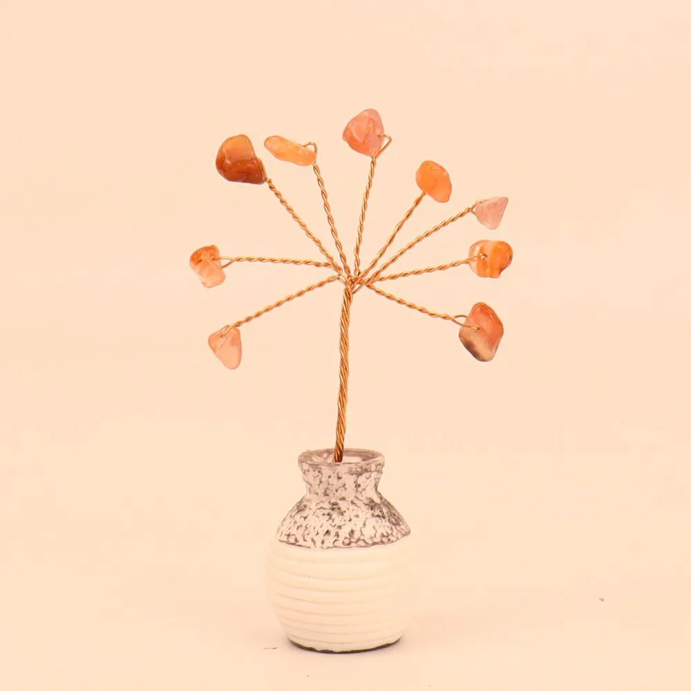 Natural Yellow Purple Pink Crystal Crystal Gravel Money Tree Hand-Woven Car Mini Crystal Tree Small Ornaments H22 display picture 7