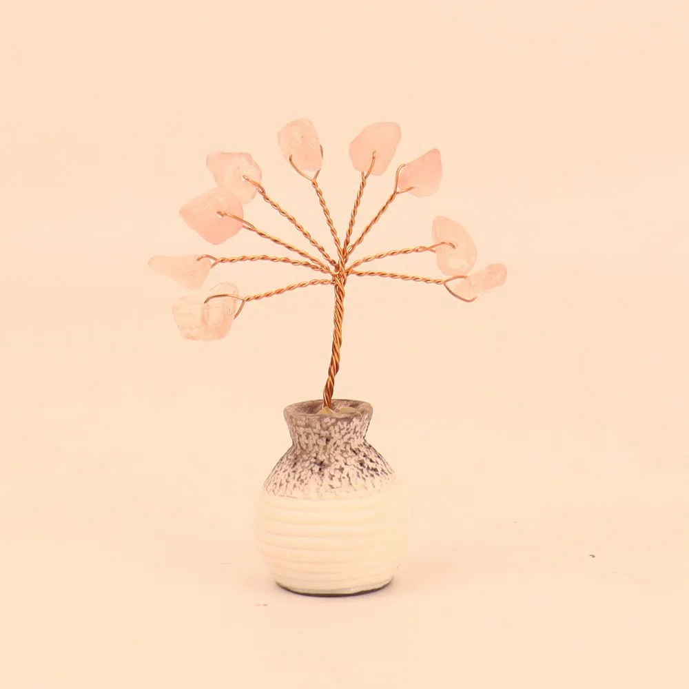 Natural Yellow Purple Pink Crystal Crystal Gravel Money Tree Hand-Woven Car Mini Crystal Tree Small Ornaments H22 display picture 11