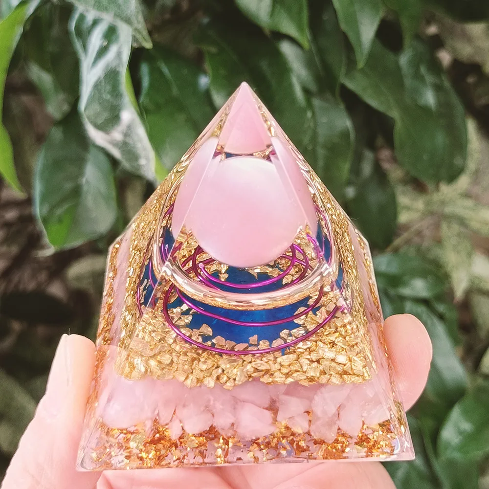 Popular Crystal Gravel Pyramid Ornaments Home Resin Glue Handicrafts Office Decoration Gifts display picture 4