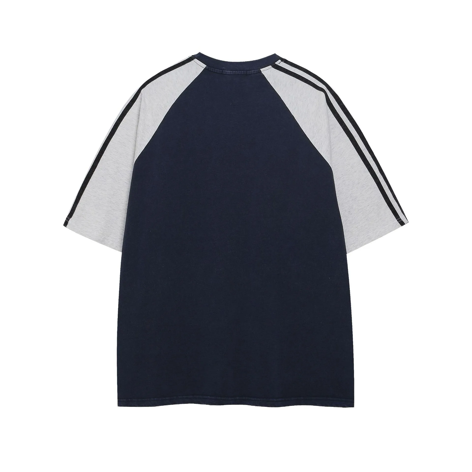 Jiayiku Fashion Brand  Summer T-shirt New American Retro Couple T-shirt Loose Raglan Sleeve Color-matching Short Sleeve Men display picture 4