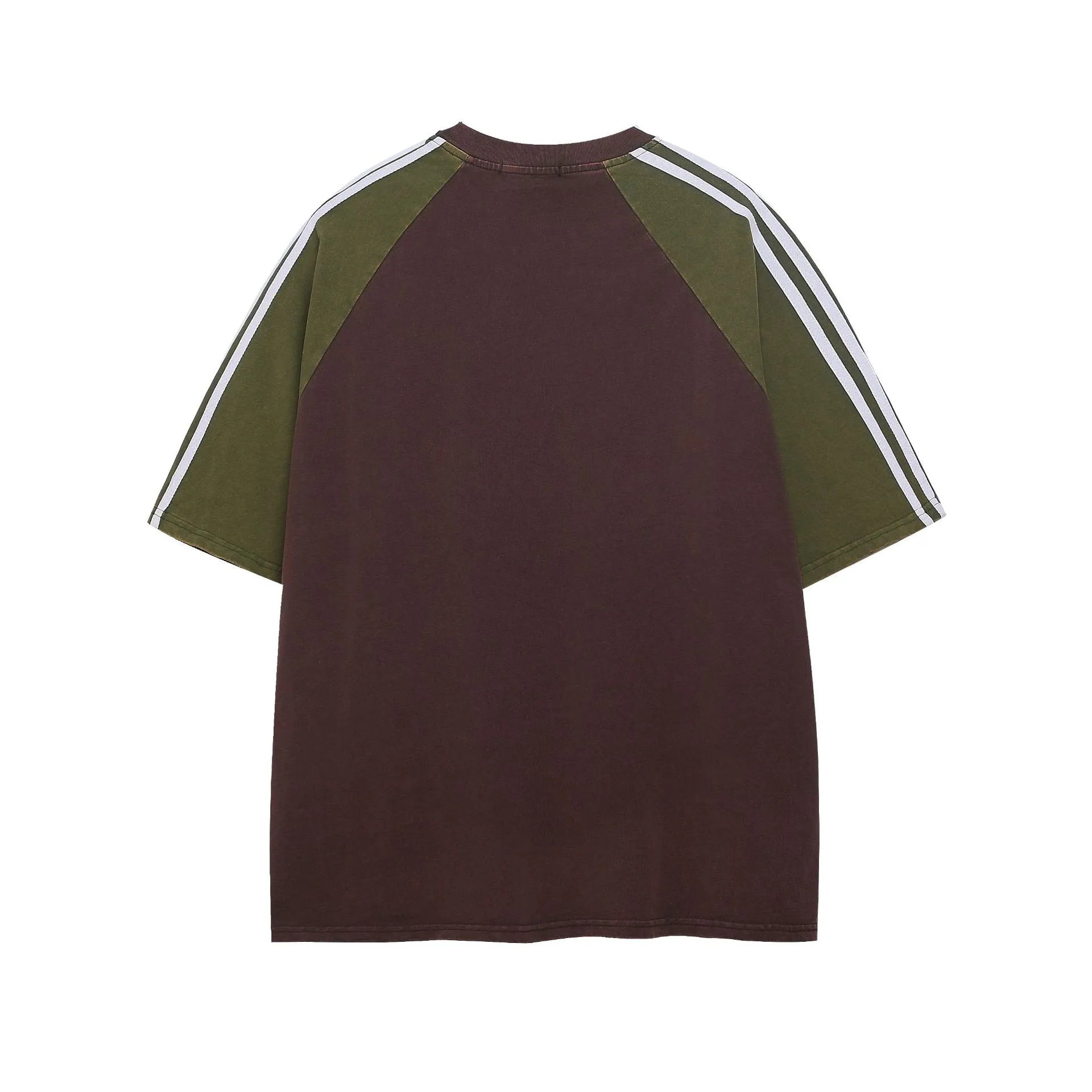 Jiayiku Fashion Brand  Summer T-shirt New American Retro Couple T-shirt Loose Raglan Sleeve Color-matching Short Sleeve Men display picture 6
