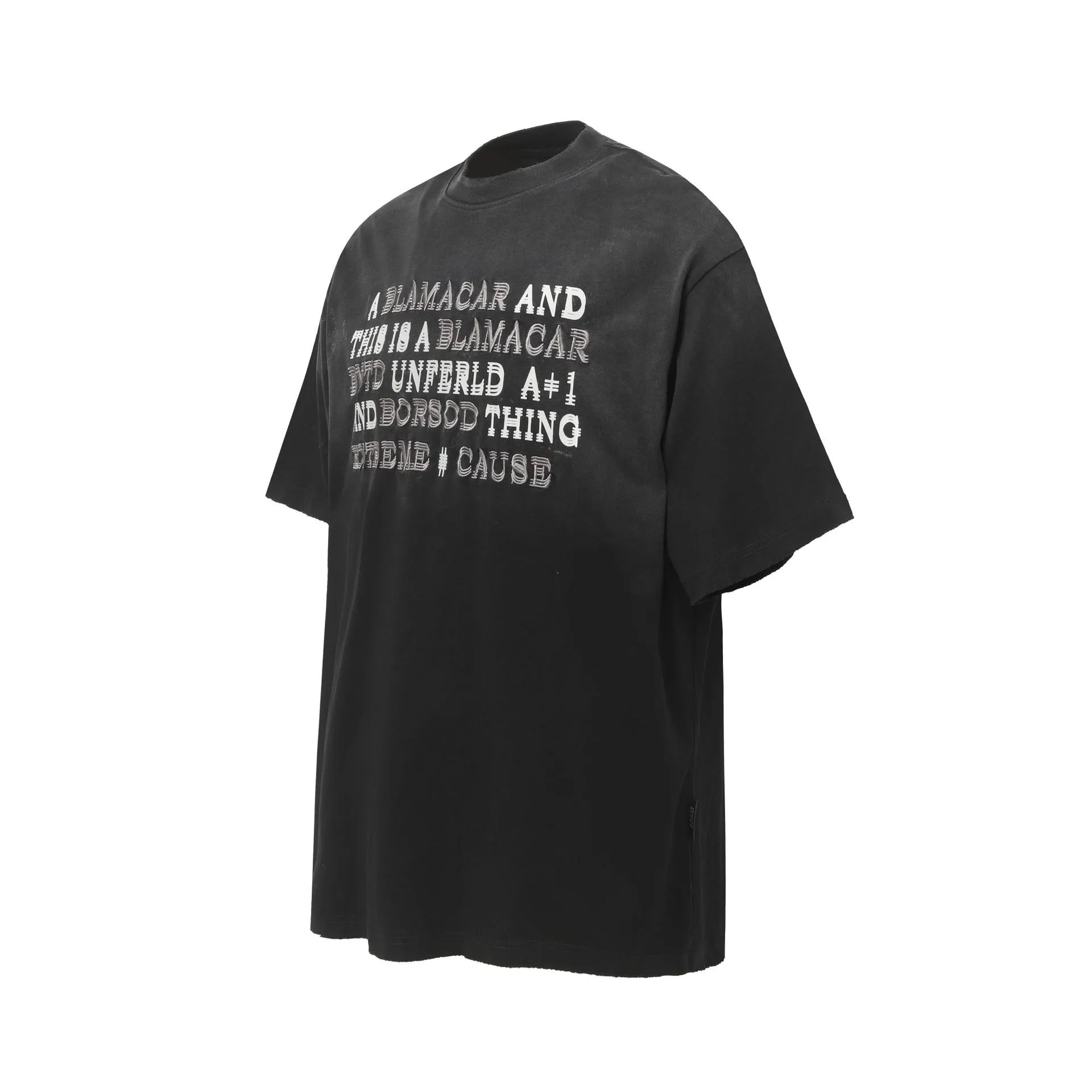 Jiayiku  Summer Cotton T-shirt American Retro Trendy Brand Niche Embroidery Dirty Dye Washed T-shirt Short Sleeve T-shirt For Men And Women display picture 7