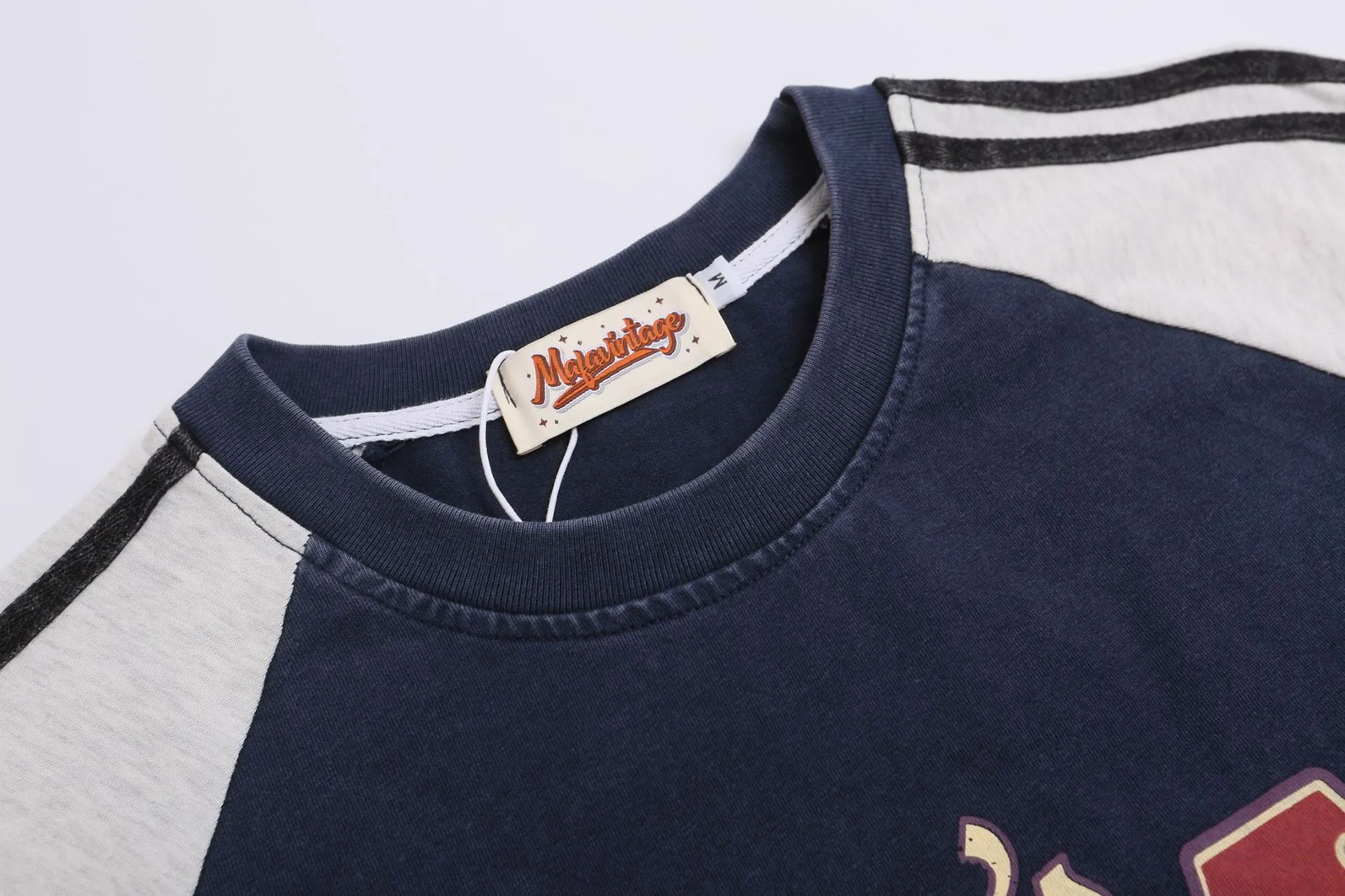 Jiayiku Fashion Brand  Summer T-shirt New American Retro Couple T-shirt Loose Raglan Sleeve Color-matching Short Sleeve Men display picture 8