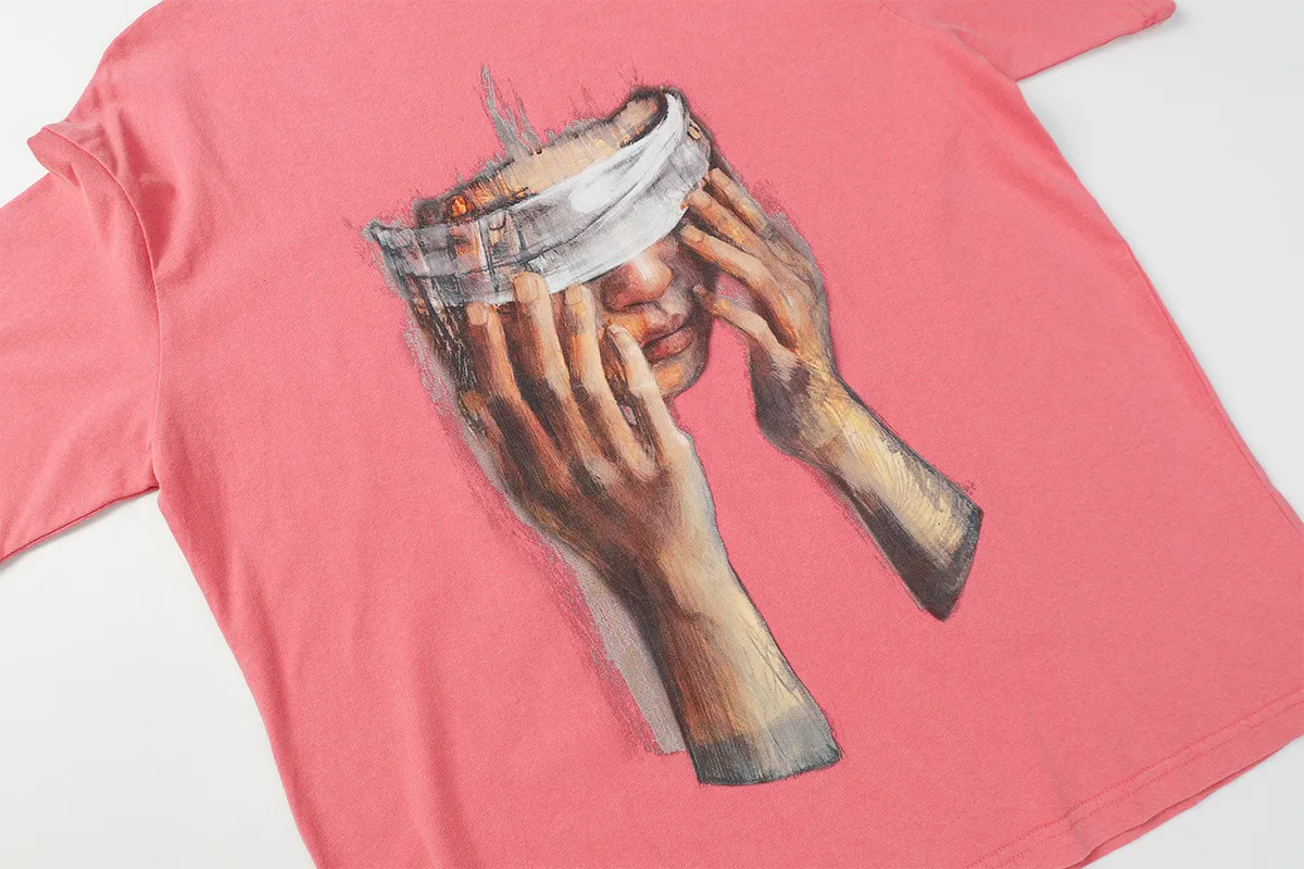 Jiayiku  Summer Couple T-shirt Plus Size American Retro Trendy Brand Oil Painting Style Washed T-shirt Short Sleeve Men's Loose display picture 15