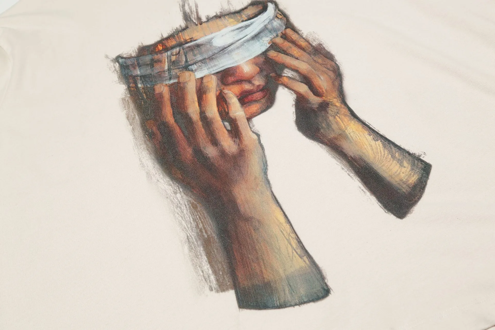 Jiayiku  Summer Couple T-shirt Plus Size American Retro Trendy Brand Oil Painting Style Washed T-shirt Short Sleeve Men's Loose display picture 29