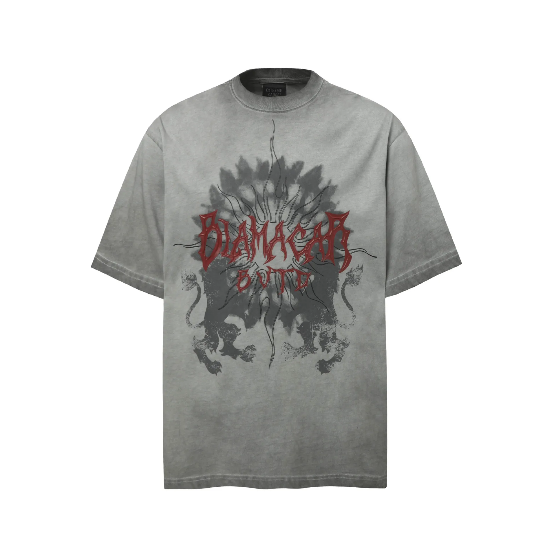 Jiayiku  Summer T-shirt Men's American Retro Band Fashion Brand Batik Washed Cotton T-shirt Short-sleeved Men's Loose display picture 3