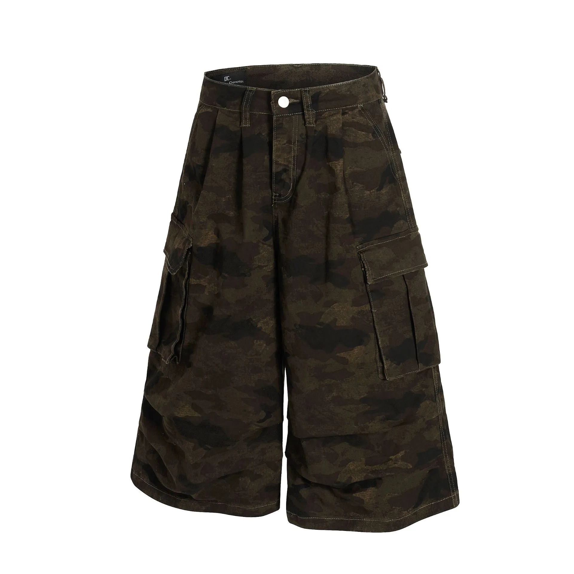 Jiayiku  Summer Pants Men's American Style Fashion Brand Vintage Camouflage Workwear Loose Wide Leg Casual Pants display picture 4