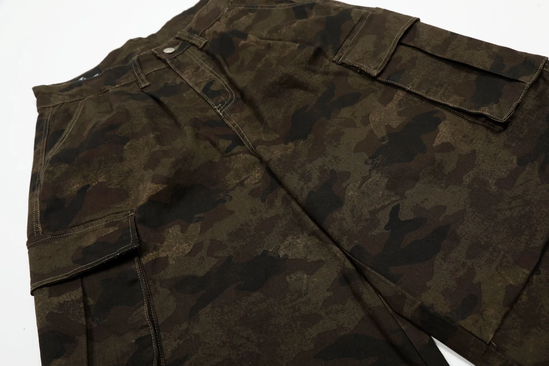 Jiayiku  Summer Pants Men's American Style Fashion Brand Vintage Camouflage Workwear Loose Wide Leg Casual Pants display picture 6