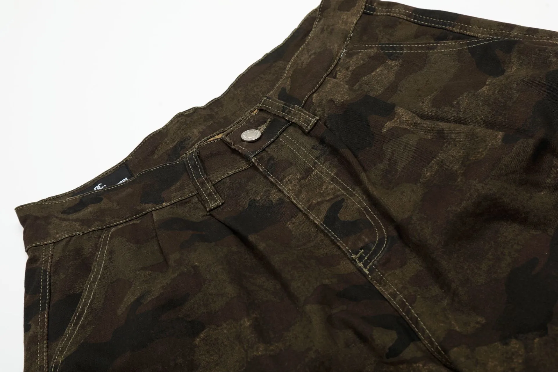 Jiayiku  Summer Pants Men's American Style Fashion Brand Vintage Camouflage Workwear Loose Wide Leg Casual Pants display picture 7