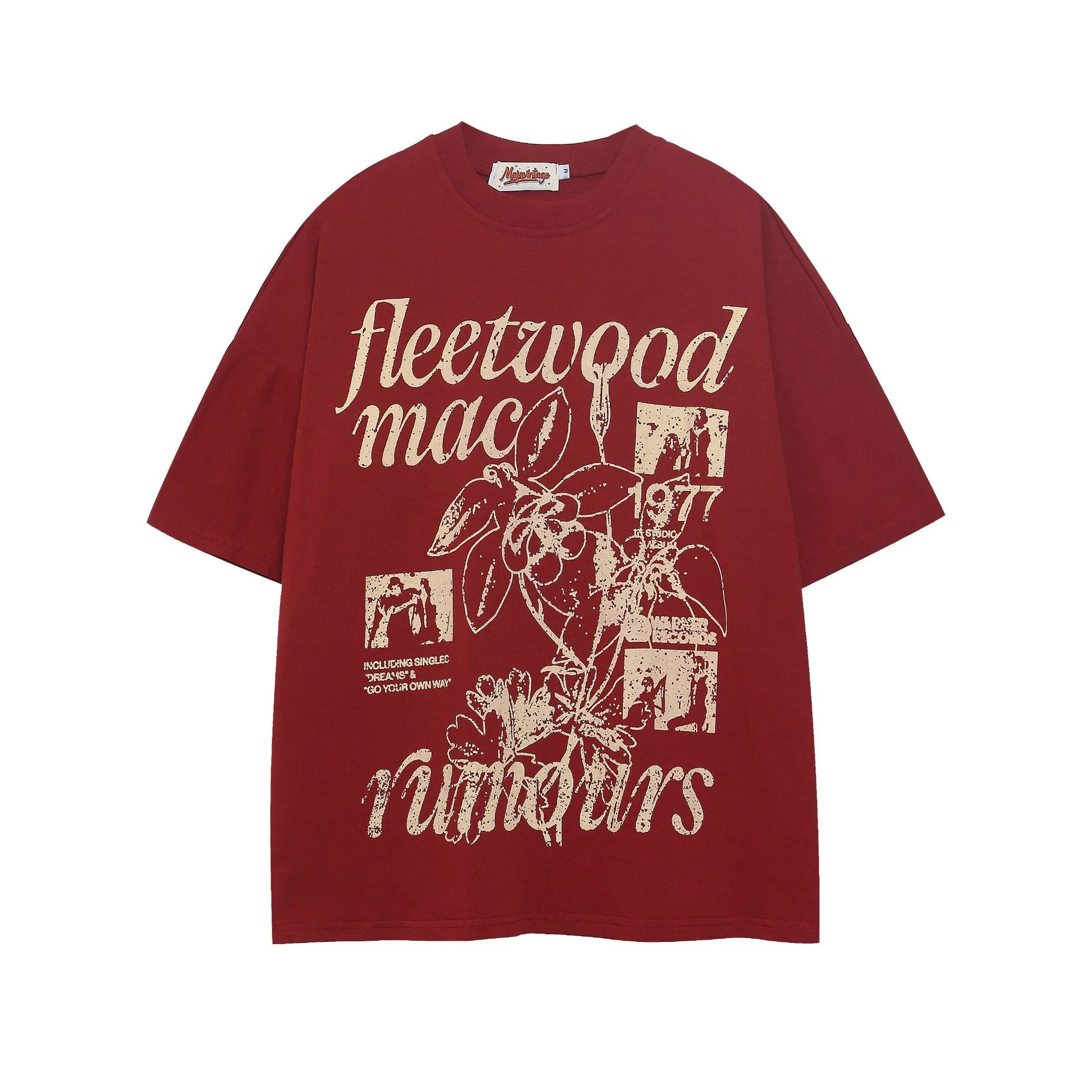 Jiayiku Trendy Brand  Summer T-Shirt New American Retro Couple T-Shirt Loose Creative Printed Cotton Short-Sleeved display picture 3