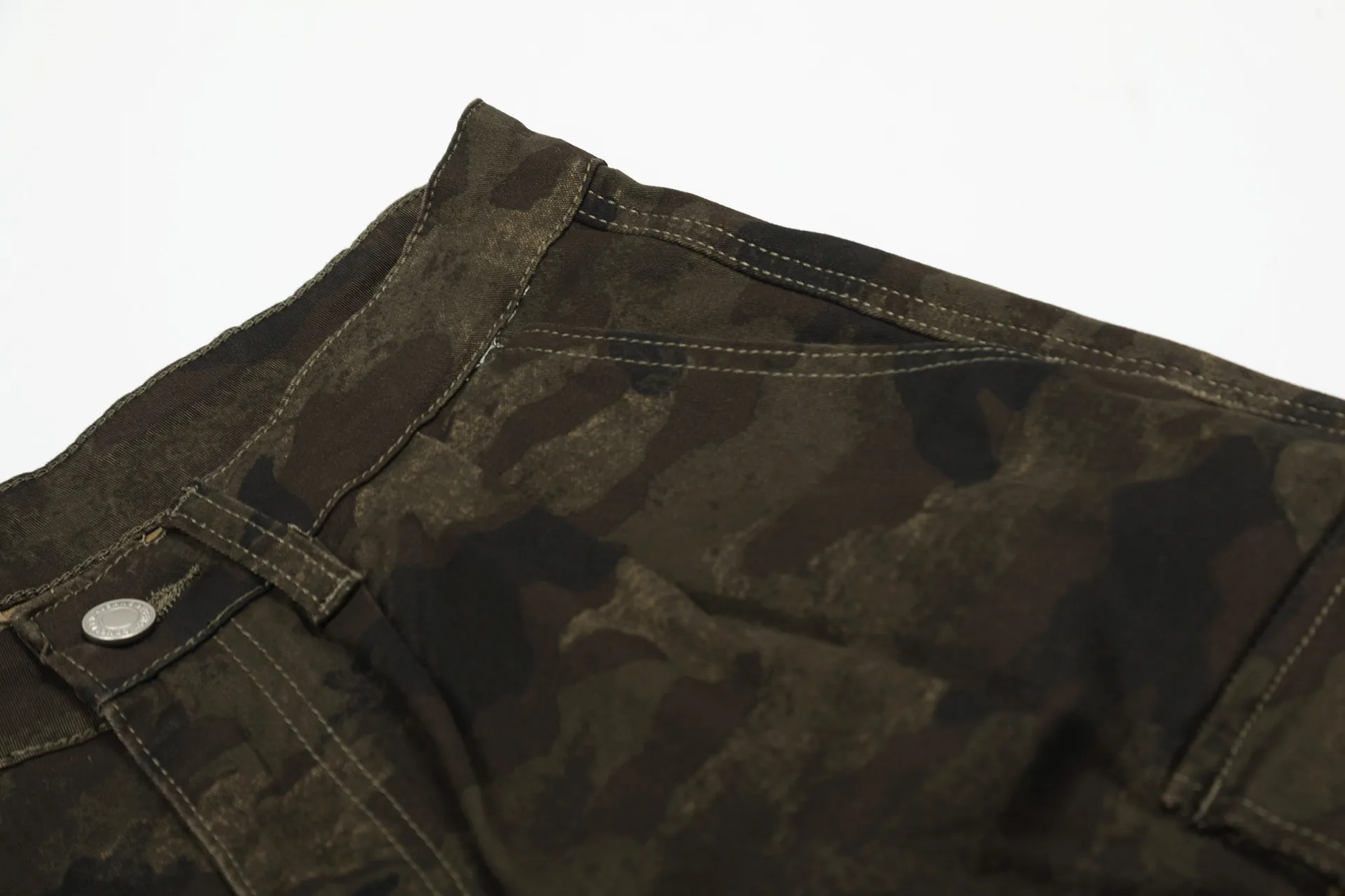 Jiayiku  Summer Pants Men's American Style Fashion Brand Vintage Camouflage Workwear Loose Wide Leg Casual Pants display picture 8