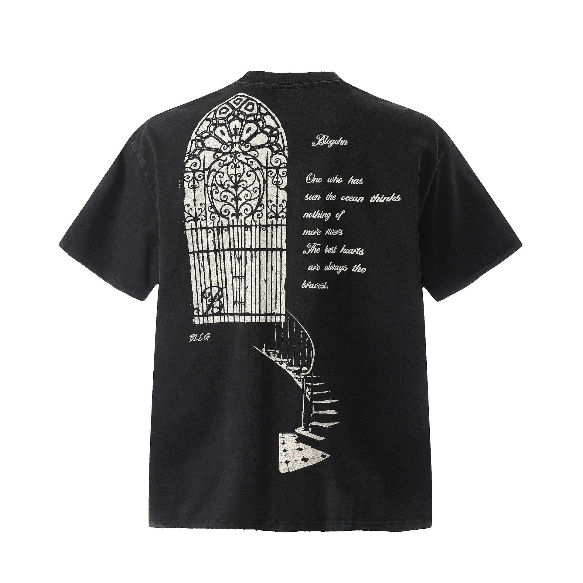 Jiayiku  Summer T-shirt Short-sleeved Men's American Style Retro Trendy Brand Base Shirt Washed Old T-shirt Cotton Loose display picture 4