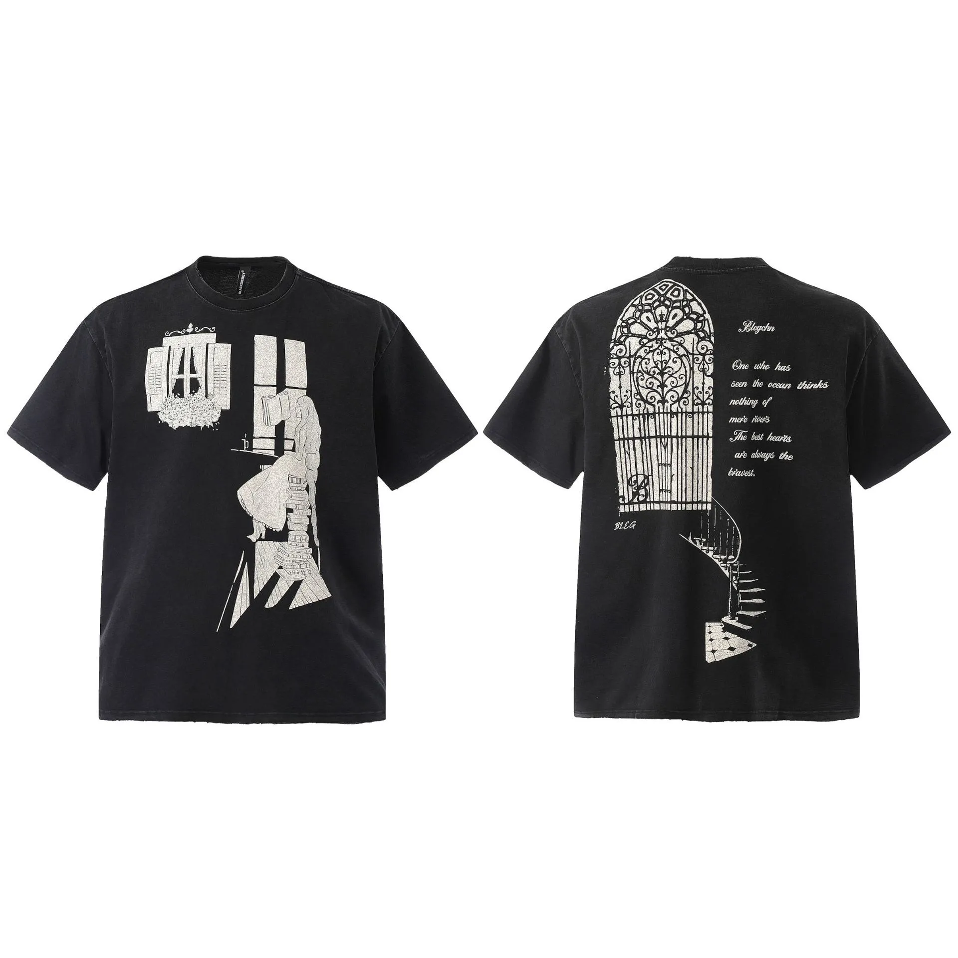 Jiayiku  Summer T-shirt Short-sleeved Men's American Style Retro Trendy Brand Base Shirt Washed Old T-shirt Cotton Loose display picture 1