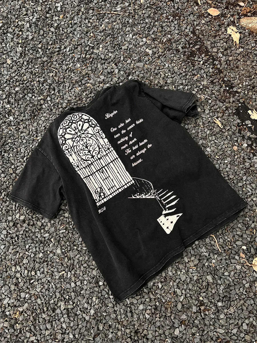 Jiayiku  Summer T-shirt Short-sleeved Men's American Style Retro Trendy Brand Base Shirt Washed Old T-shirt Cotton Loose display picture 6