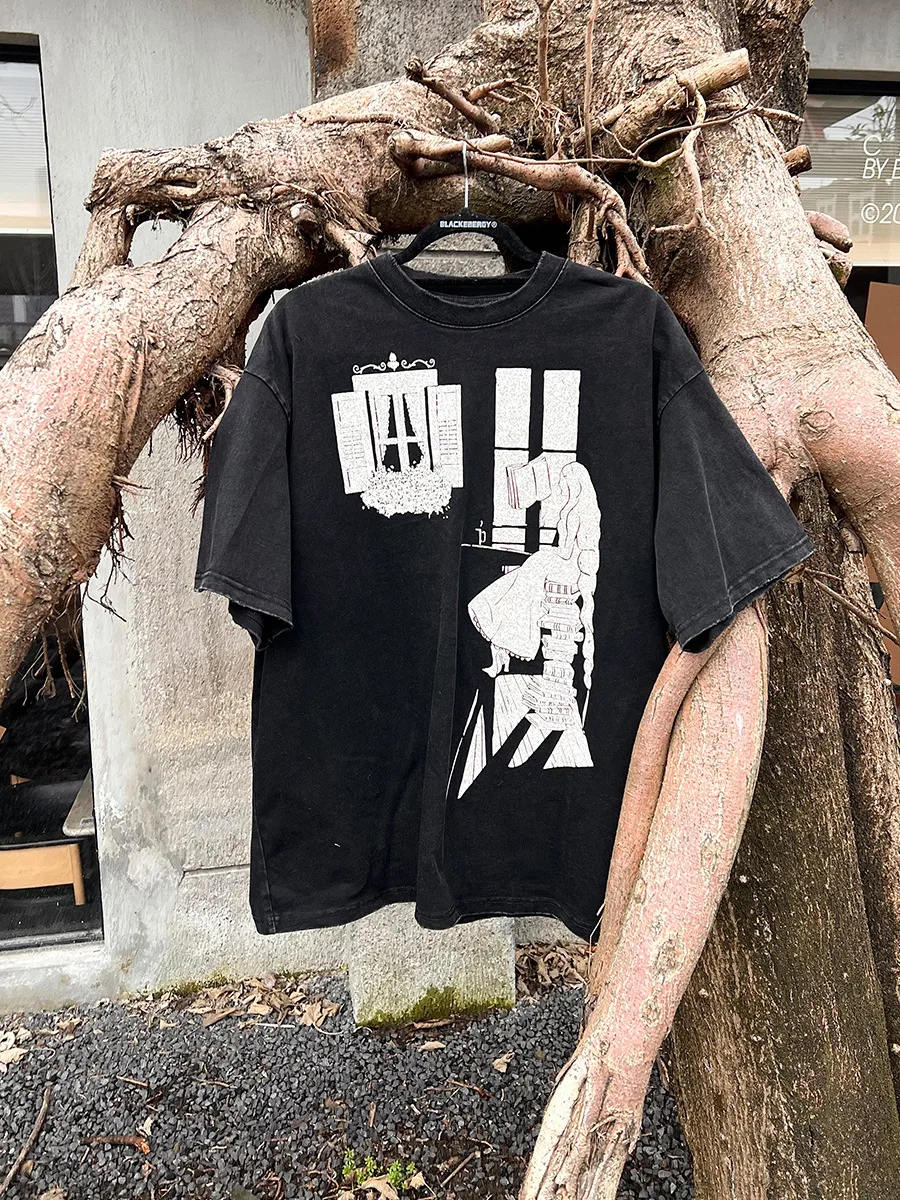 Jiayiku  Summer T-shirt Short-sleeved Men's American Style Retro Trendy Brand Base Shirt Washed Old T-shirt Cotton Loose display picture 9