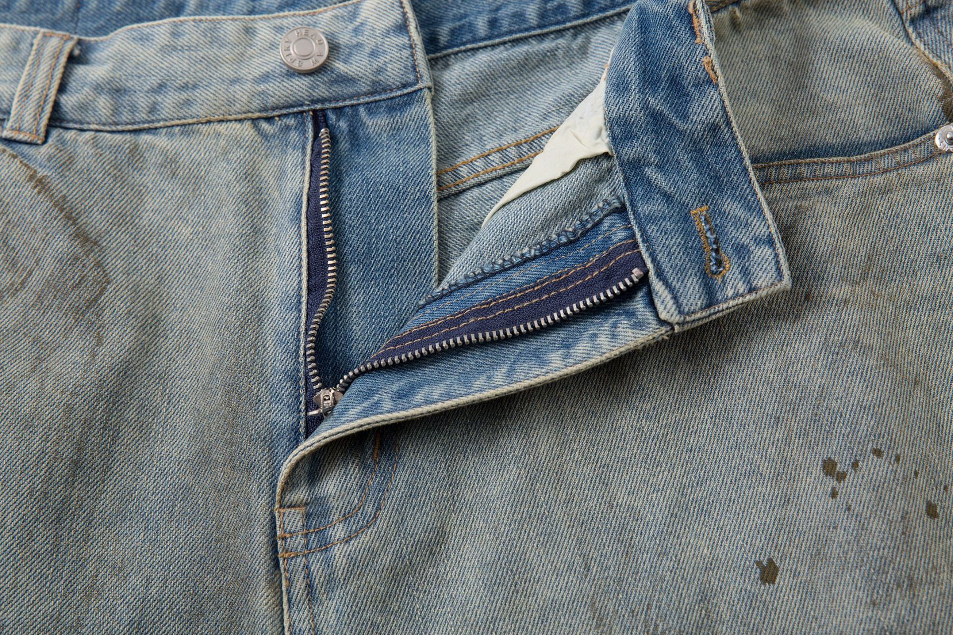 Jiayiku Men's  High-end Feeling Puppies Handsome Pants Men's American-style High Street RO Dirty Dirty Dyed Washed Denim Pants display picture 9