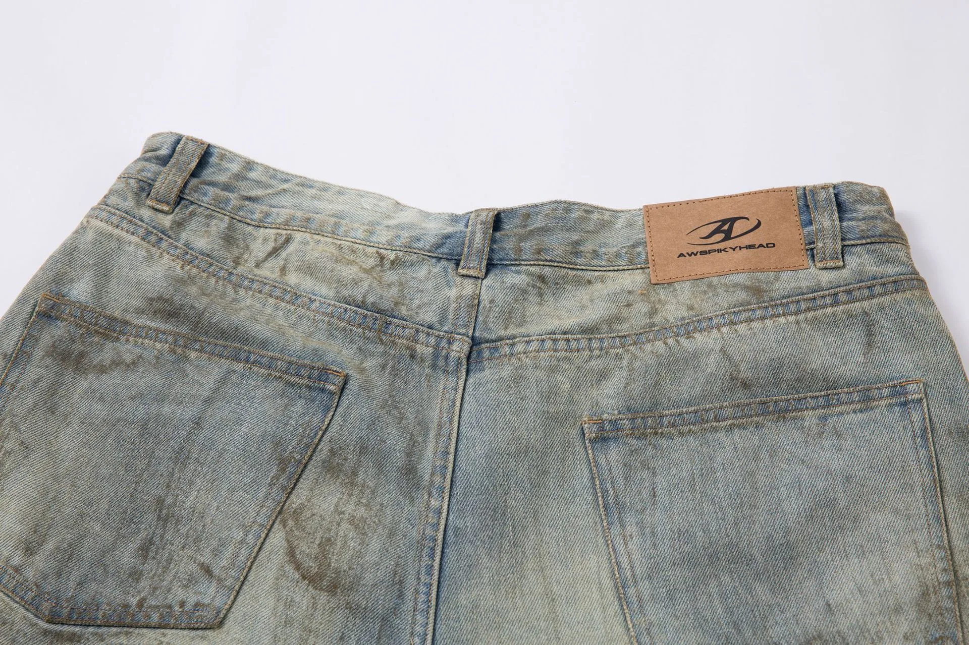 Jiayiku Men's  High-end Feeling Puppies Handsome Pants Men's American-style High Street RO Dirty Dirty Dyed Washed Denim Pants display picture 10