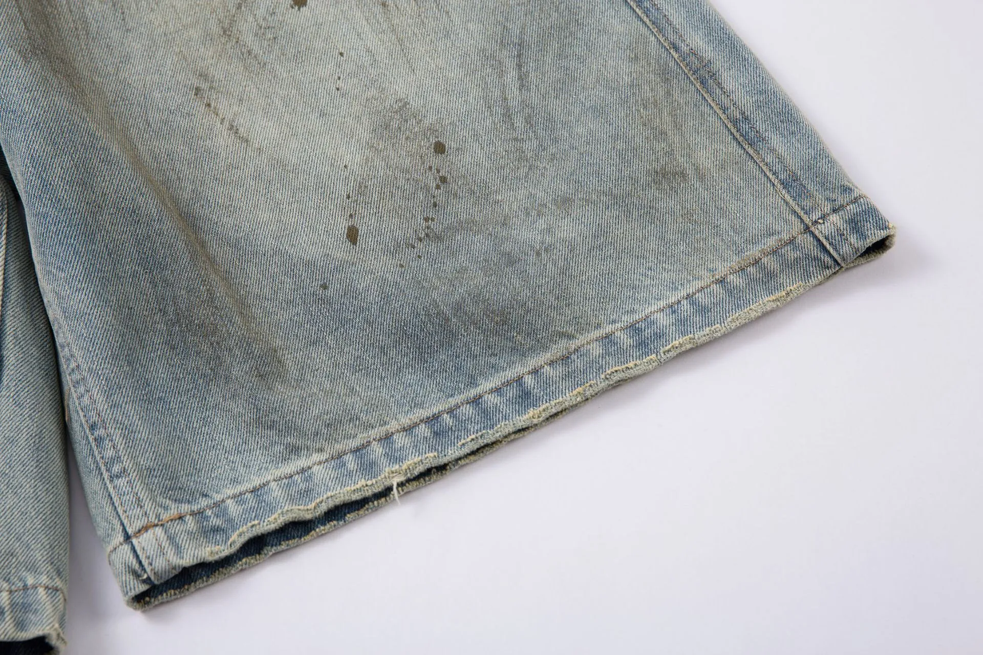 Jiayiku Men's  High-end Feeling Puppies Handsome Pants Men's American-style High Street RO Dirty Dirty Dyed Washed Denim Pants display picture 12