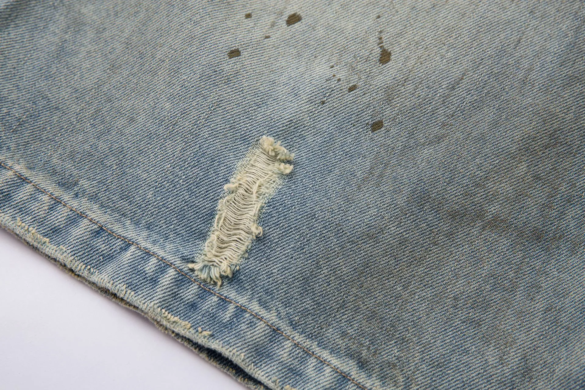 Jiayiku Men's  High-end Feeling Puppies Handsome Pants Men's American-style High Street RO Dirty Dirty Dyed Washed Denim Pants display picture 14