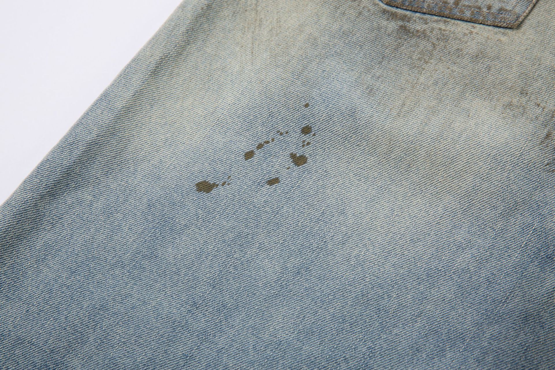 Jiayiku Men's  High-end Feeling Puppies Handsome Pants Men's American-style High Street RO Dirty Dirty Dyed Washed Denim Pants display picture 15