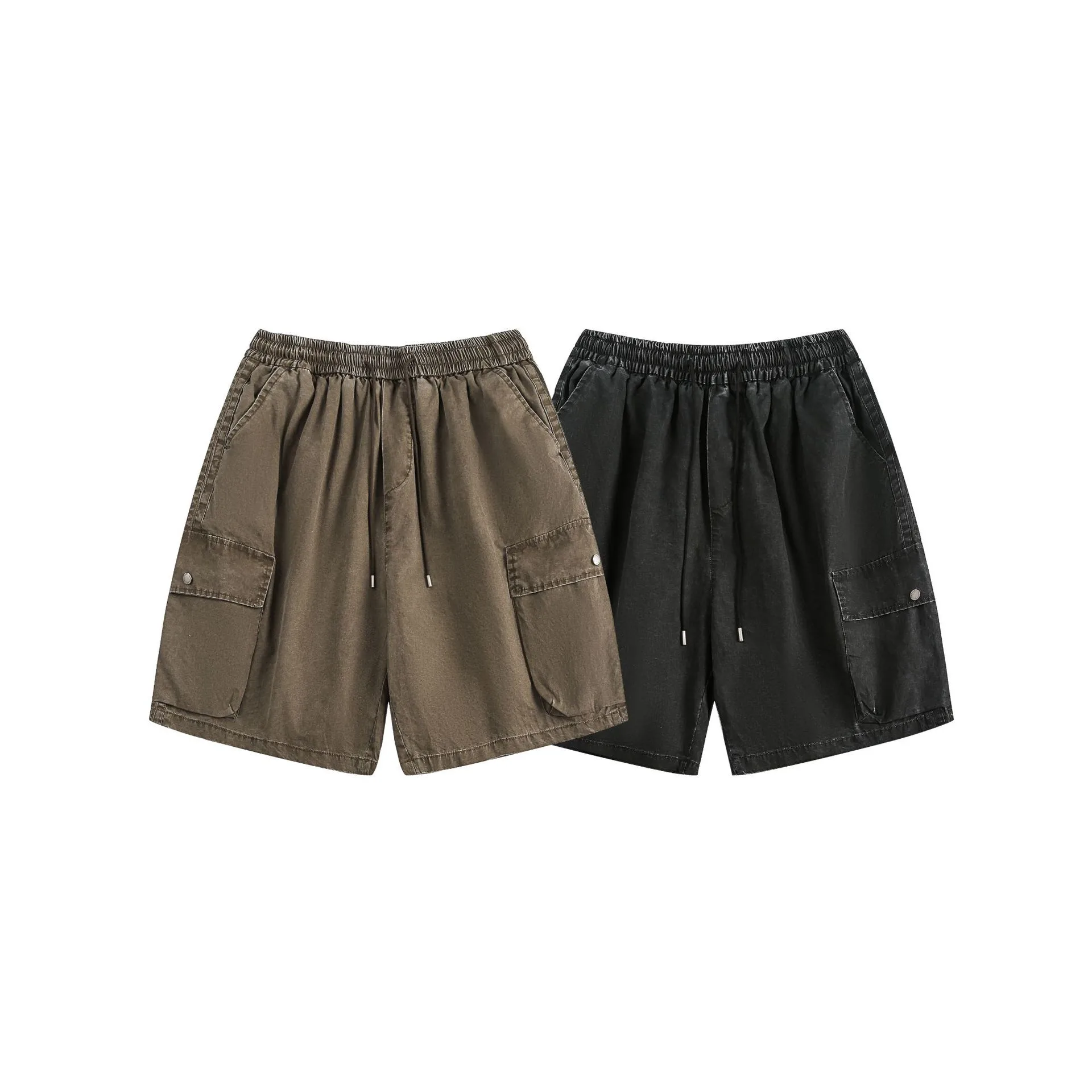 Men's Casual Shorts Simple Versatile American Retro Trendy Brand Washed Niche Workwear Casual Knee-Length Shorts Unisex display picture 7