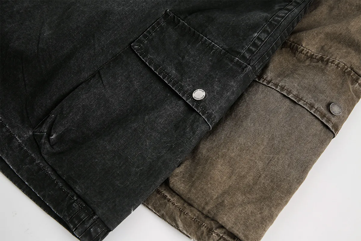 Men's Casual Shorts Simple Versatile American Retro Trendy Brand Washed Niche Workwear Casual Knee-Length Shorts Unisex display picture 9
