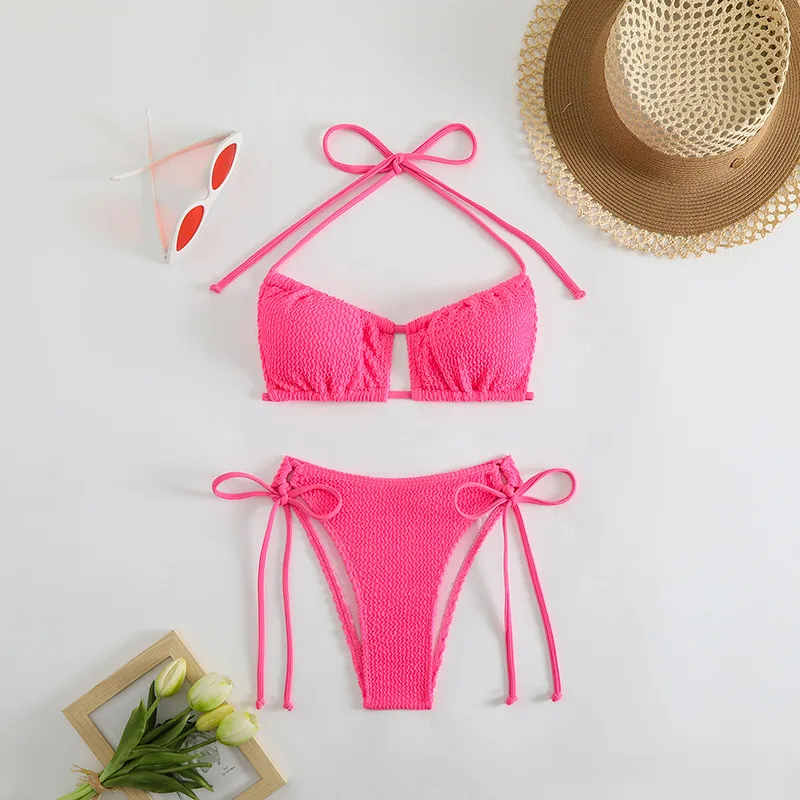 Elegant   New Split Swimsuit Two-piece Set Tether Sexy  Soft Cup Bikini display picture 1