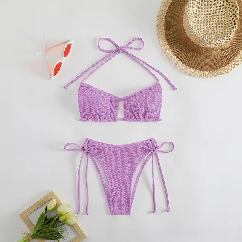 Elegant   New Split Swimsuit Two-piece Set Tether Sexy  Soft Cup Bikini display picture 11