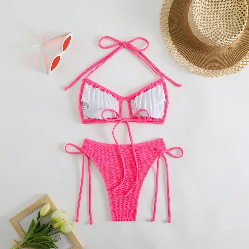 Elegant   New Split Swimsuit Two-piece Set Tether Sexy  Soft Cup Bikini display picture 2