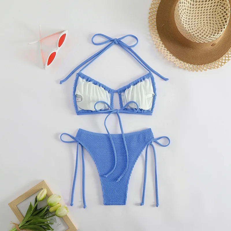 Elegant   New Split Swimsuit Two-piece Set Tether Sexy  Soft Cup Bikini display picture 7