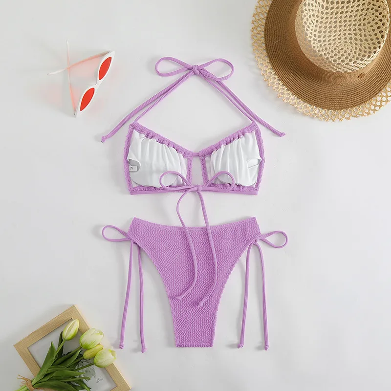 Elegant   New Split Swimsuit Two-piece Set Tether Sexy  Soft Cup Bikini display picture 12