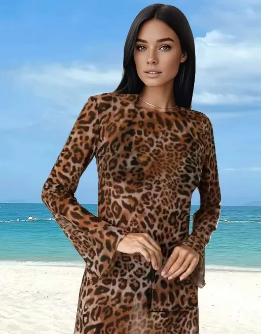 Beach Robe Lace Mesh Dress Street Trend display picture 4