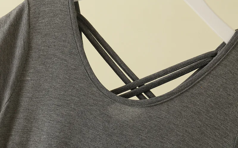 Summer New Modal Short-sleeved Dress Loose Slim-fit Base Skirt New-style Cross-back Dress display picture 16