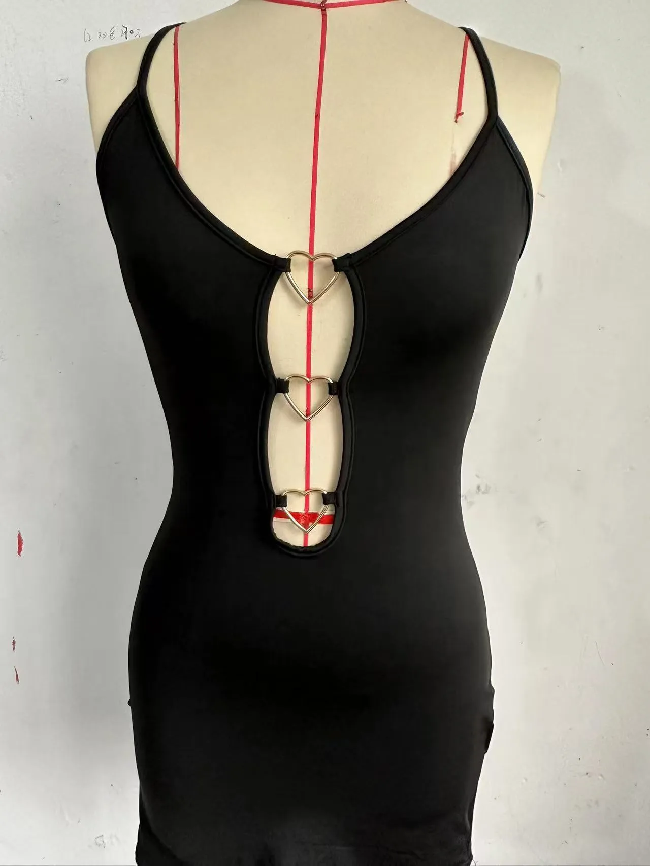Foreign Trade Net Color Suspenders  Dress Hip Skirt Sleeveless Hollow Hot Girl Dress Factory Skirt Women display picture 9