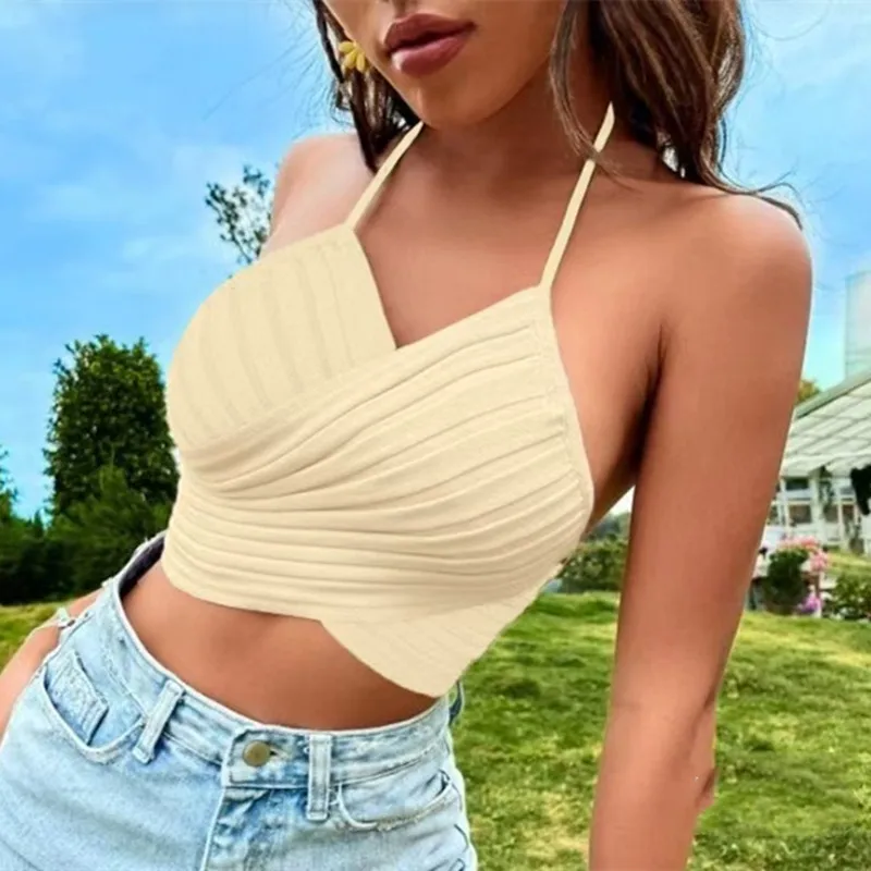 Summer New  Design Sense Cross Lace Hanging Neck Strap display picture 5