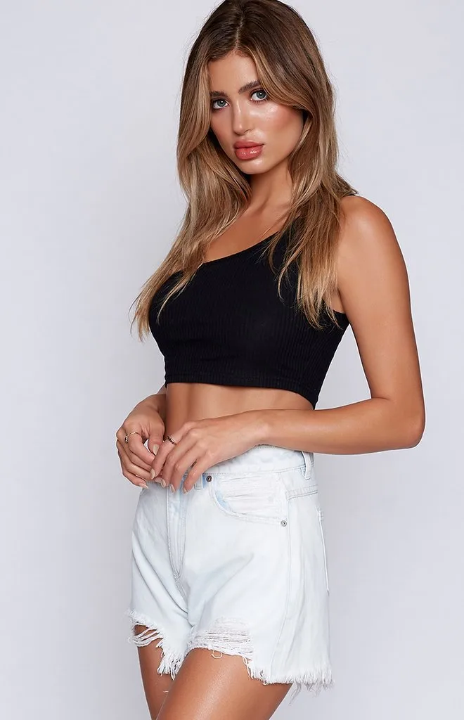 Europe And The United States New Stitching Solid Color Single Shoulder Camisole Small Vest Spot display picture 3