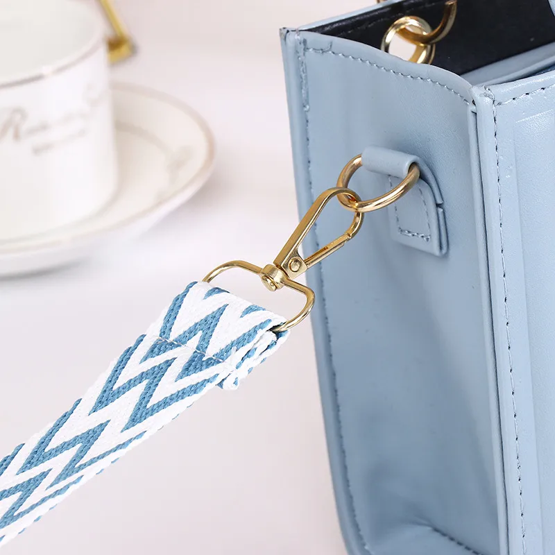 New Fashion High-end Foreign Trade Women's Bag Portable Rhombic Embroidery Small Square Bag Bear Hanging Ornaments Shoulder Crossbody Square Bag display picture 7