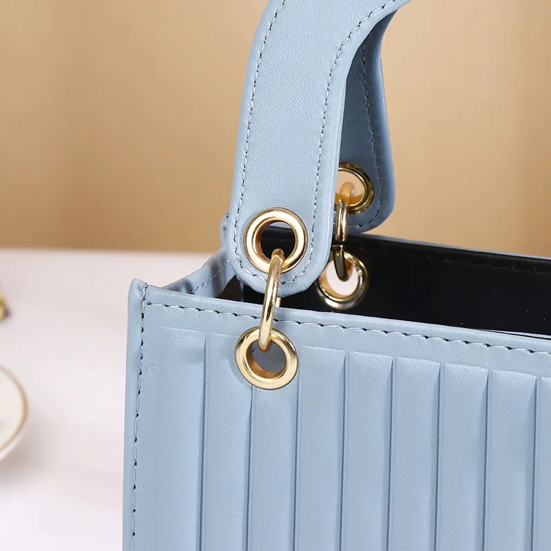 New Fashion High-end Foreign Trade Women's Bag Portable Rhombic Embroidery Small Square Bag Bear Hanging Ornaments Shoulder Crossbody Square Bag display picture 8