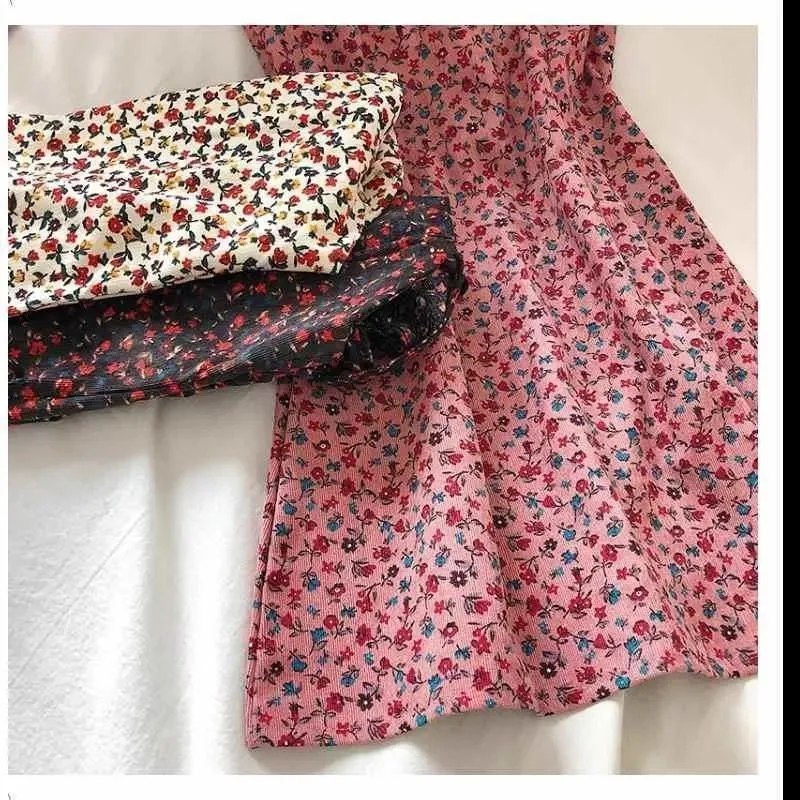 Summer Retro Print Short Backless Dress Women's New High Waist Slim Floral Versatile Suspender Skirt display picture 9