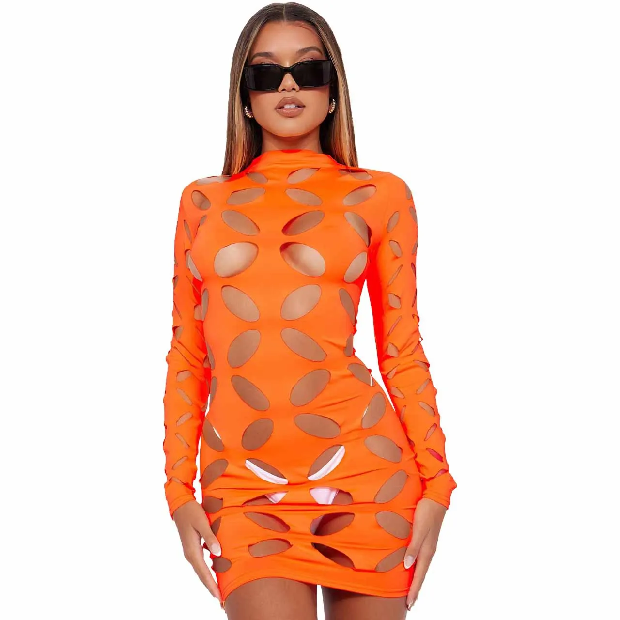 YD8721-H1  Women's Clothing  New Sexy Fashion Hollow Burning Flower Dress  Women display picture 10