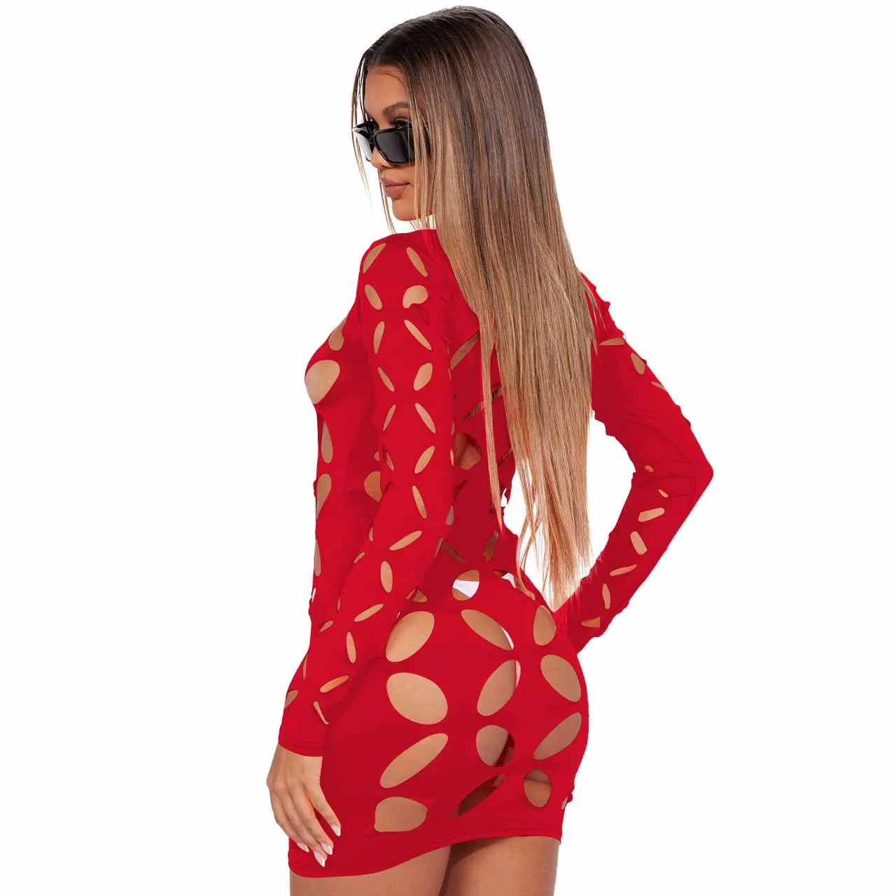 YD8721-H1  Women's Clothing  New Sexy Fashion Hollow Burning Flower Dress  Women display picture 15