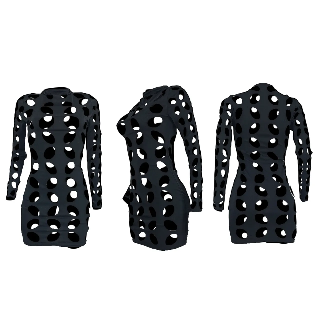 YD8721-H1  Women's Clothing  New Sexy Fashion Hollow Burning Flower Dress  Women display picture 26