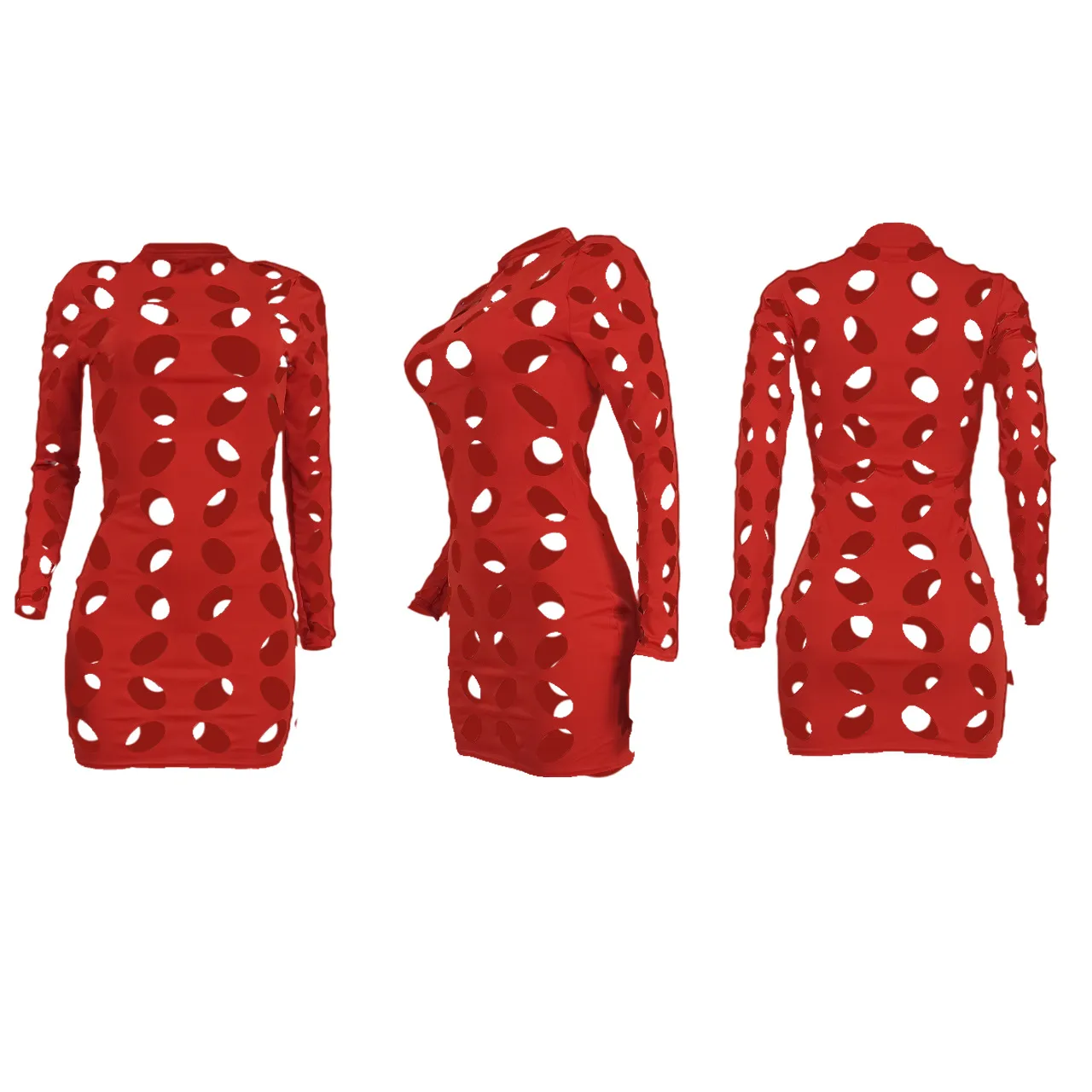 YD8721-H1  Women's Clothing  New Sexy Fashion Hollow Burning Flower Dress  Women display picture 34