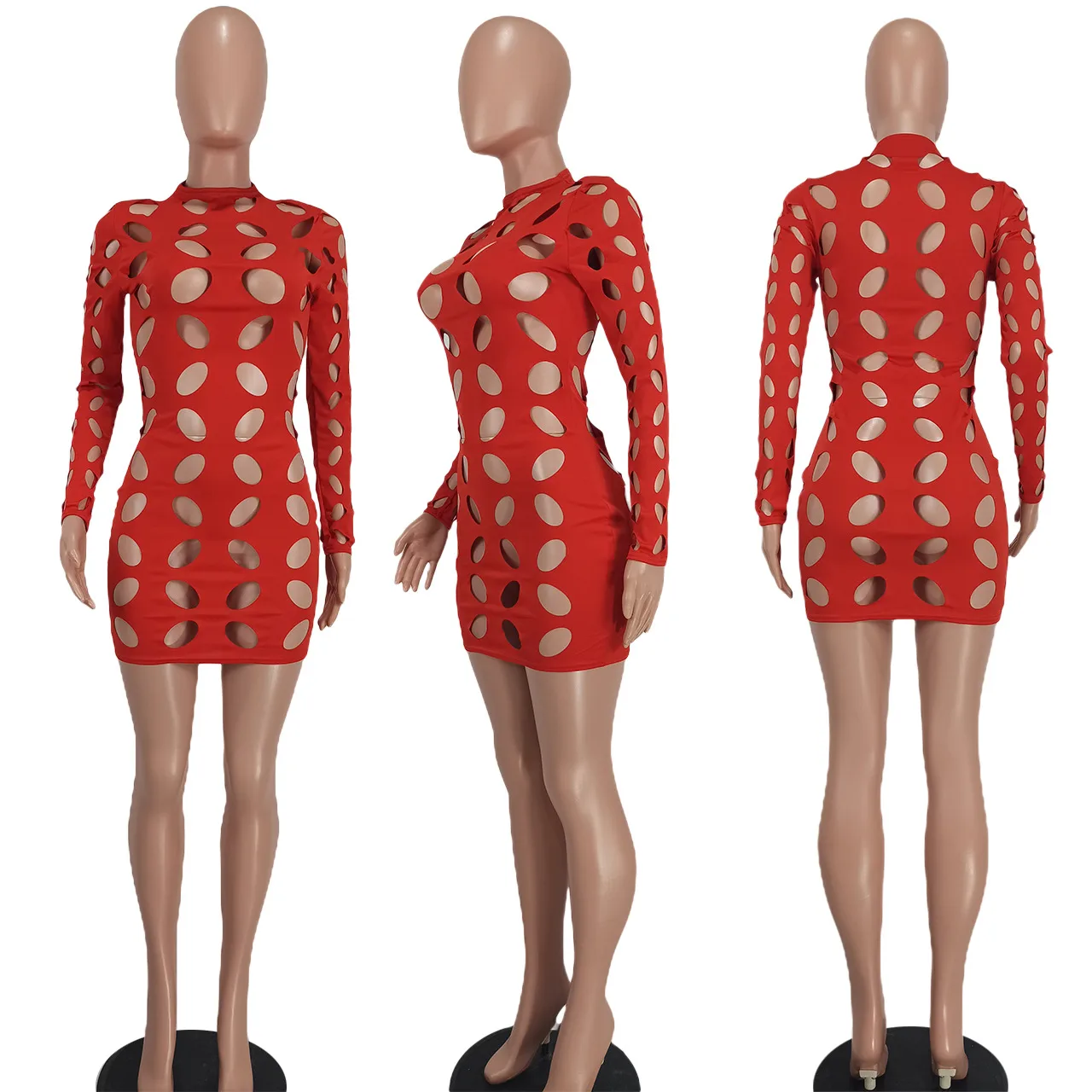 YD8721-H1  Women's Clothing  New Sexy Fashion Hollow Burning Flower Dress  Women display picture 38