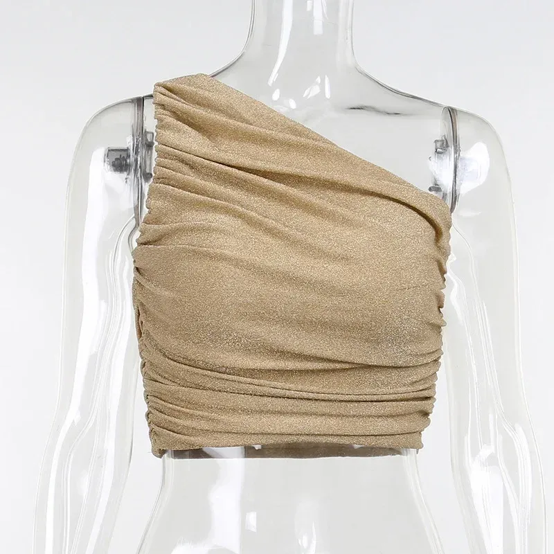 LS21492 Top Women's Early Spring New Sexy Shoulder Slim-fit Chest-revealing Personalized Casual Commuter Spice Girl Vest display picture 19