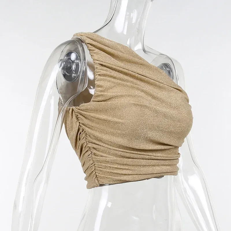 LS21492 Top Women's Early Spring New Sexy Shoulder Slim-fit Chest-revealing Personalized Casual Commuter Spice Girl Vest display picture 20